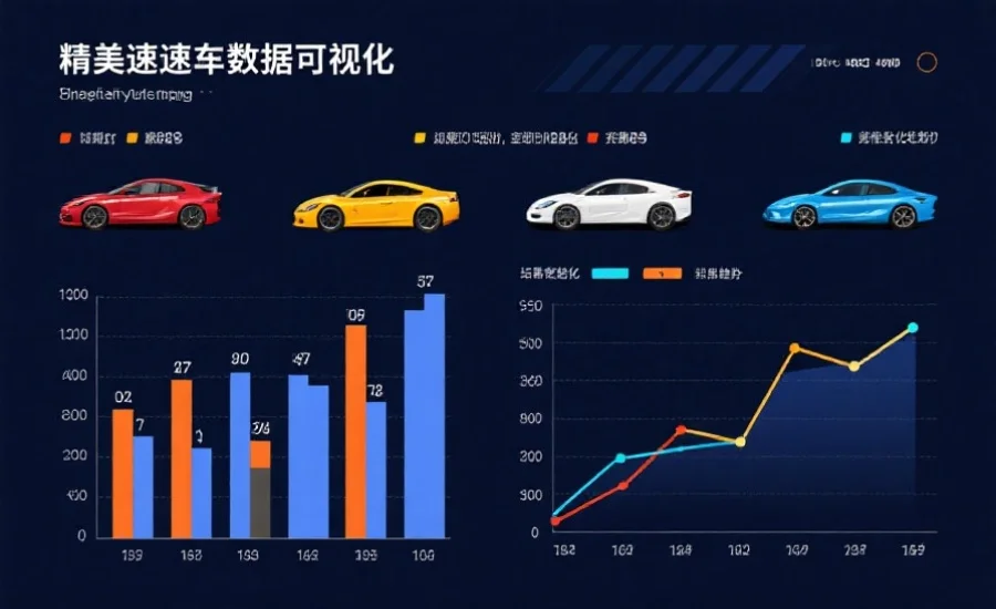 一张精美的极速赛车数据可视化图表,包含柱状图和折线图,图中展示不同车辆编号的赛果变化趋势